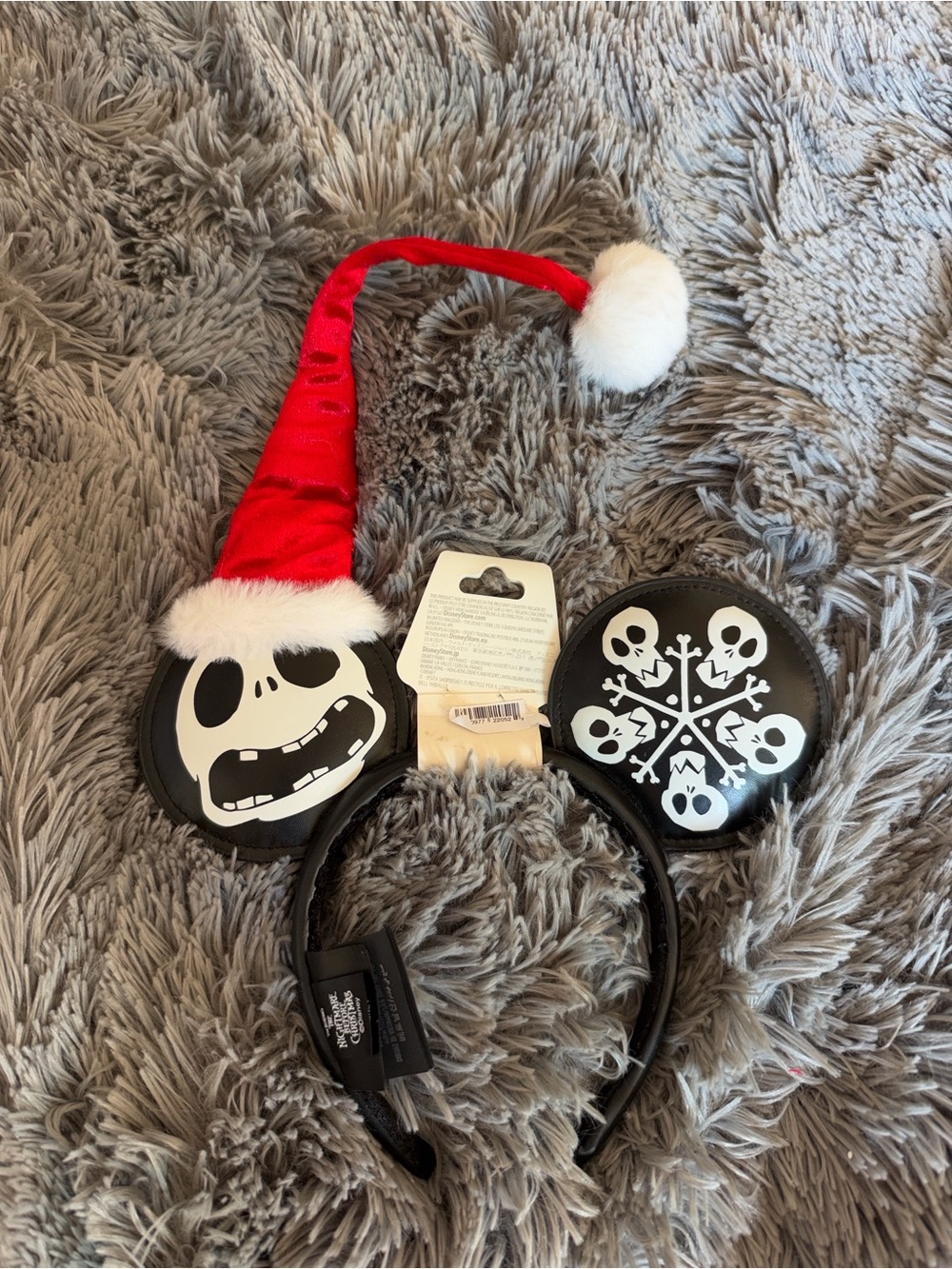 Disney Parks Nightmare Before Christmas Jack with Santa Hat Ears Headband